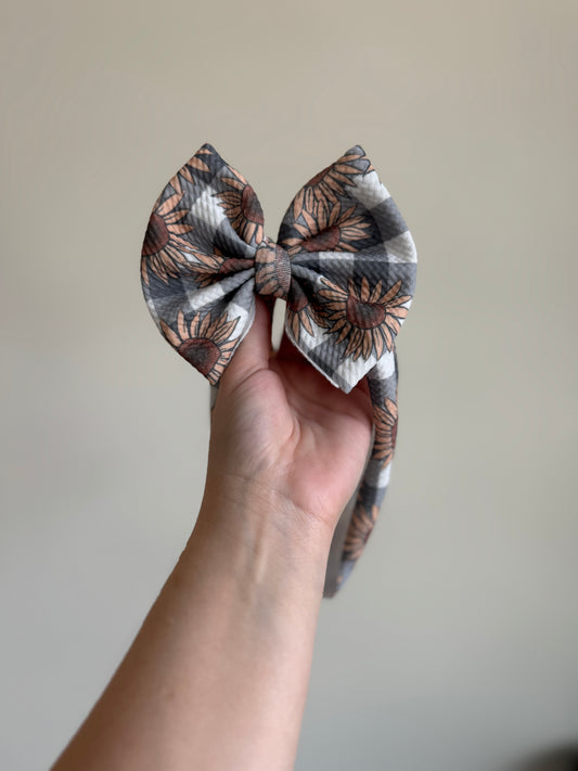 Traditional bows - Sunflower plaid