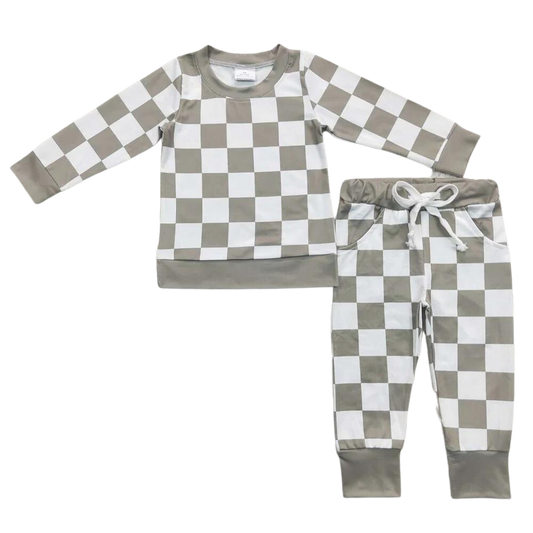 Checkered pant set (PRE ORDER) - Ev's Bowtique Shop