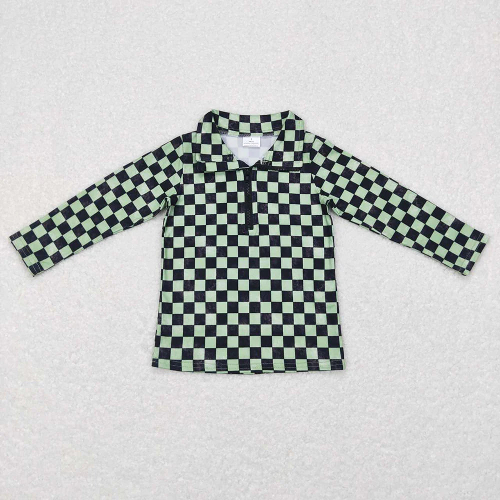 Green/Black Checkered pullover - (PRE ORDER)